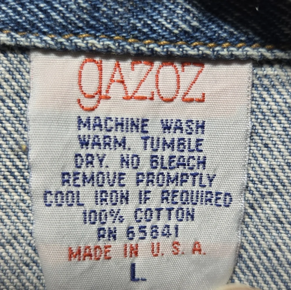 Vintage Gazoz Studded Bejeweled Denim Jacket Size Large Jean Jacket 80s 90s - Picture 7 of 11